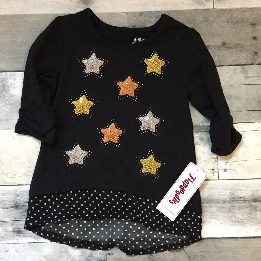 NWT Flapdoodle’s girls sequence star top